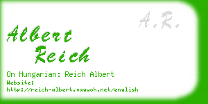 albert reich business card